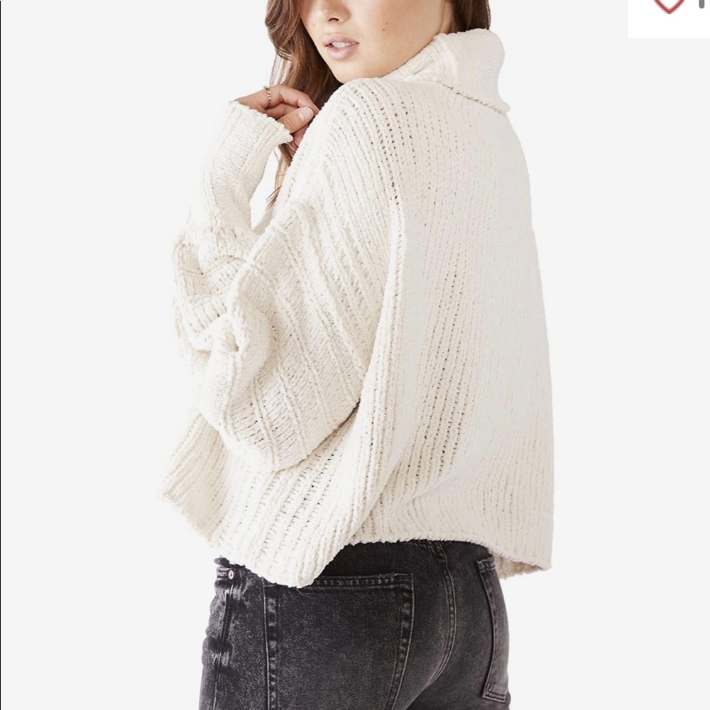 Free People Cropped Knit Sweater Small